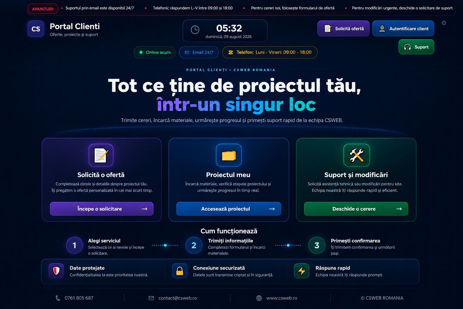Portal client — proiect realizat de CSWEB